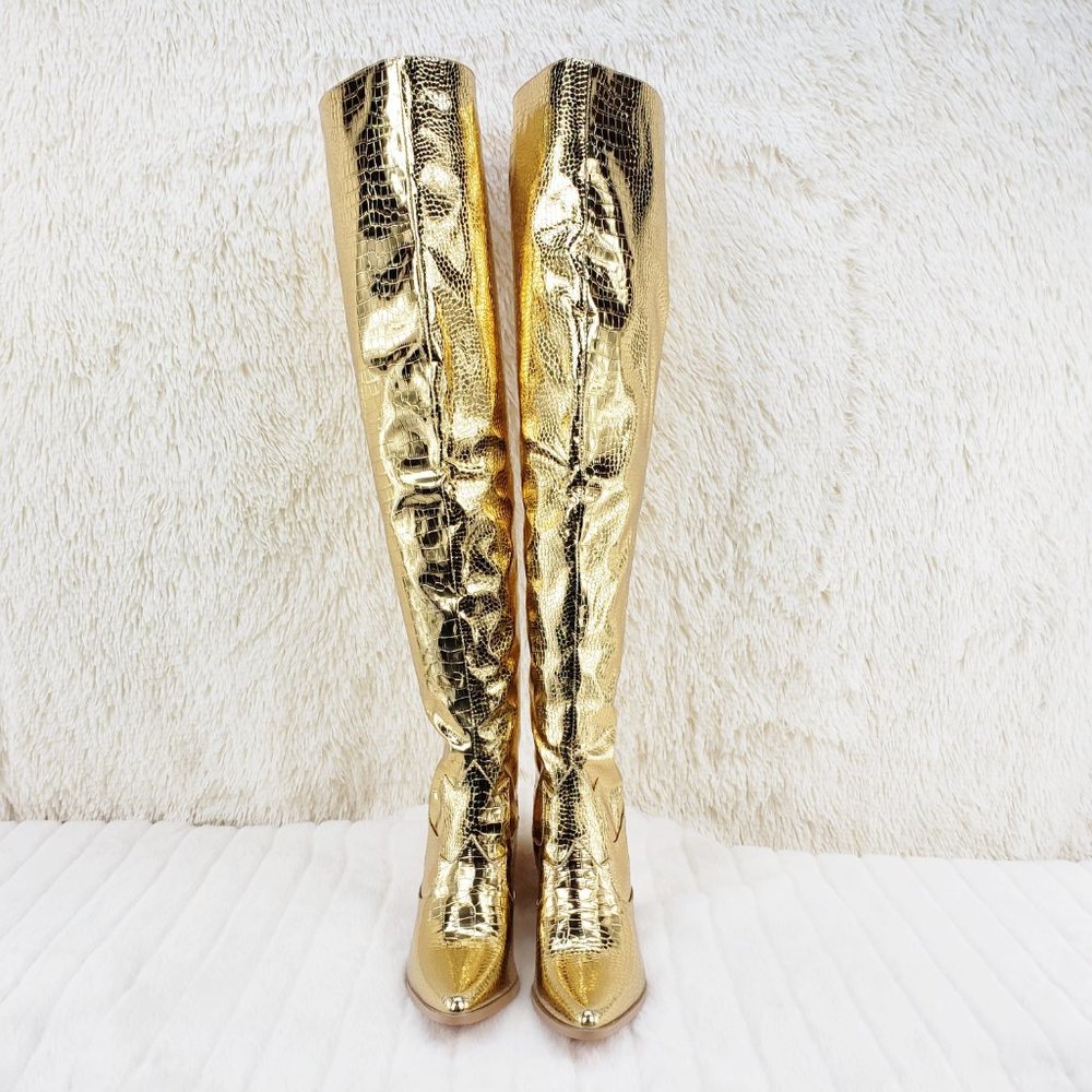Gold Western Thigh High Boots Restocked_8